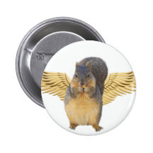 Écureuils avec le wings_Button Pin's Avec Agrafe