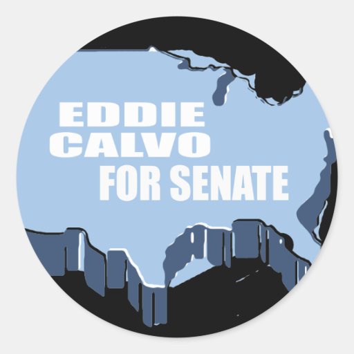 EDDIE CALVO POUR LE GOUVERNEUR AUTOCOLLANT ROND