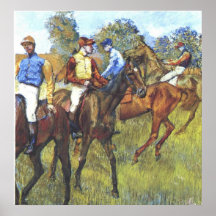Edgar Degas - arbres Rennpferde de jockey de cheva Posters