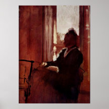 Edgar Degas - carton d'huile de la fenêtre 1875-78 Posters