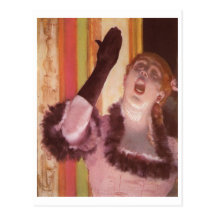 Edgar Degas - chanteur avec la fleur 1878 de femme Cartes Postales