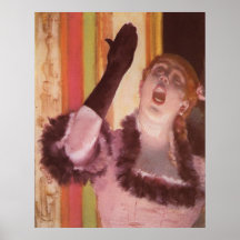 Edgar Degas - chanteur avec la fleur 1878 de femme Affiches