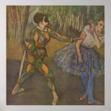 Edgar Degas - harlequin et Colombine 1884 Affiches