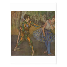 Edgar Degas - harlequin et Colombine 1884 Carte Postale