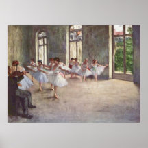 Edgar Degas - huile de la classe 1873 de répétitio Poster