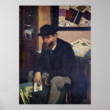 Edgar Degas - le chapeau d'homme de toile d'huile  Affiches