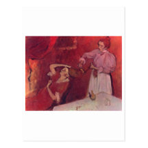Edgar Degas - quand fard à joues de rouge de toile Carte Postale