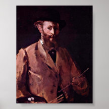 Edouard Manet - autoportrait avec la palette Posters