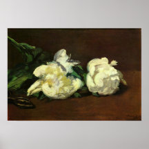 Edouard Manet - vase toujours à la vie avec des pi Affiches