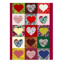 Édredon de coeurs d'amour cartes postales