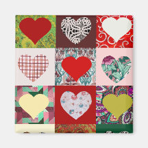 Édredon de coeurs d'amour magnets pour réfrigérateur