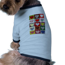 Édredon de coeurs d'amour t-shirts pour chien