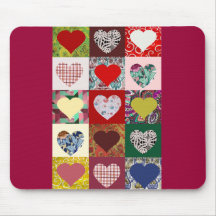 Édredon de coeurs d'amour tapis de souris