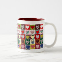 Édredon de coeurs d'amour tasse