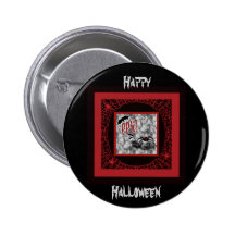 EEK !  Araignée et Web rouges et noirs de Hallowee Badge Avec Épingle