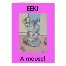 EEK !  Une souris ! Carte De Vœux