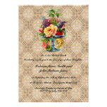 Effet de relief floral vintage épousant des invita