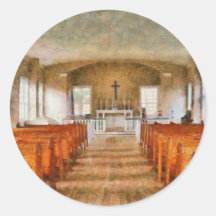 Église - à l'intérieur d'une église adhésifs ronds