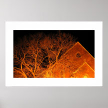 Église de nuit affiche