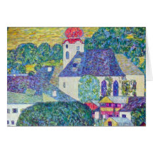 Église de St Wolfgang par Gustav Klimt, art victor Carte De Vœux