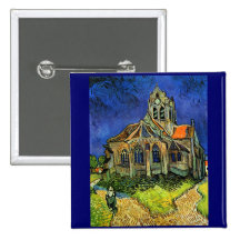 Église de Van Gogh aux beaux-arts d'Auvers (F789) Badge Avec Épingle