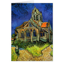Église de Van Gogh aux beaux-arts d'Auvers (F789) Carte De Vœux