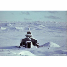 Église de WW II en hiver sur l'île d'Amchitka Photo Sculptures