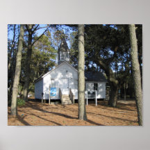 Église externe de banques affiche
