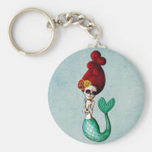 El Dia de Muertos Mermaid Porte-clef