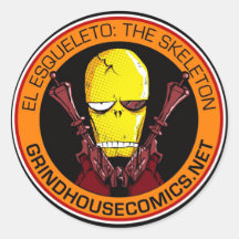 EL ESQUELETO : L'autocollant SQUELETTIQUE (rond)