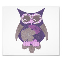 Élargissement pourpre de photo de hibou de ketmie