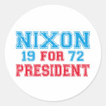 Élection 1972 de Nixon Autocollant Rond