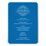 Élégance classique bleue de la carte | de menu de  invitations