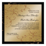 Élégance de cravate noire, invitations de mariage 