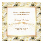 Élégance de rose blanc - douche cartons d'invitation personnalisés