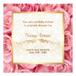 Élégance de rose de rose - douche cartons d'invitation