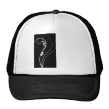 Élégance florale noire et blanche casquette de camionneur