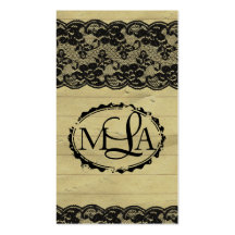 Élégant affligé par noir de monogramme de dentelle modèles de cartes de visite