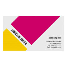 Élégant blanc jaune rose coloré simple de peintre cartes de visite professionnelles