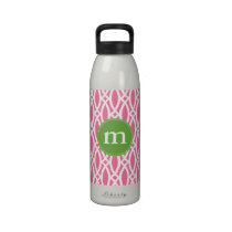 Elegant Girly Pink Modern Trellis Personalized bouteilles