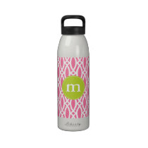 Elegant Girly Pink Modern Trellis Personalized bouteilles