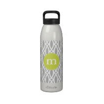 Elegant Gray Modern Trellis Personalized bouteilles