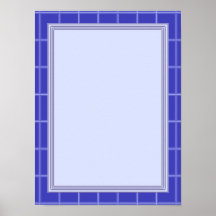 Elegant Template with Border BLUE Posters