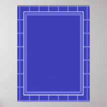 Elegant Template with Border BLUE Posters