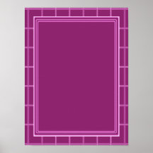 Elegant Template with Border Dark Purple Poster
