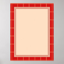 Elegant Template with Border RED Poster