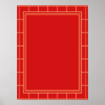 Elegant Template with Border RED Posters
