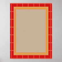 Elegant Template with Border RED Print