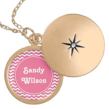 Elegant trendy, lucky pink chevron monogram jewelry