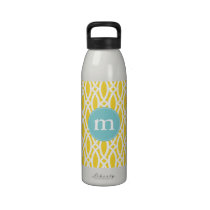 Elegant Yellow Modern Trellis Personalized bouteilles